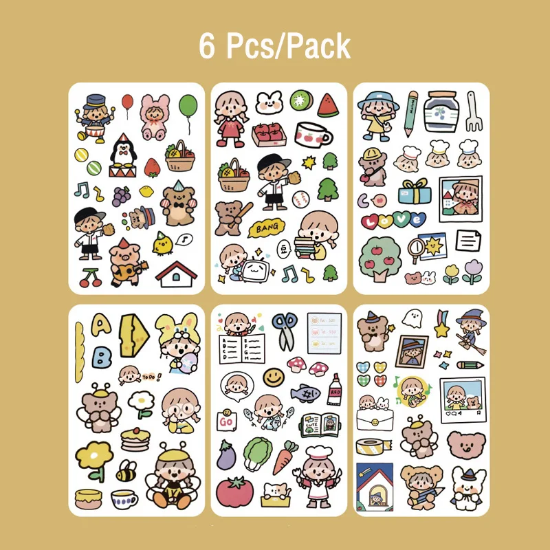 6 наклеек новые Мультяшные граффити водонепроницаемые наклейки на скутер