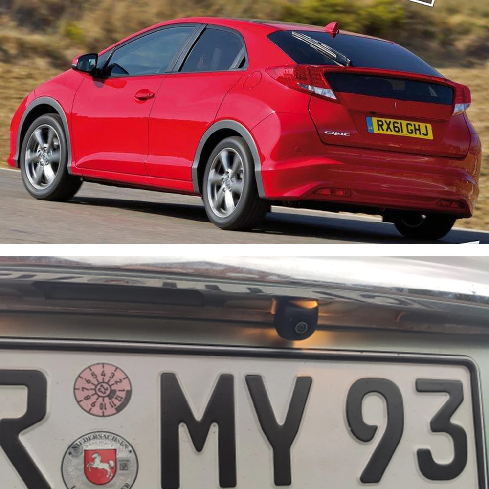 Камера заднего вида VKAUTO рыбий глаз для Honda Civic EP2 EP3 EU1 EU 2001 ~ 2005 Coupe 2012 2015 камера CCD Camera