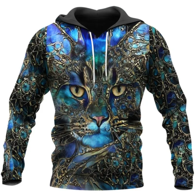 

New Cat Lover 3D Print Hoodie Casual Street Hip Hop Element Zipper Hoodie Autumn Winter Long Sleeve Sweatshirt