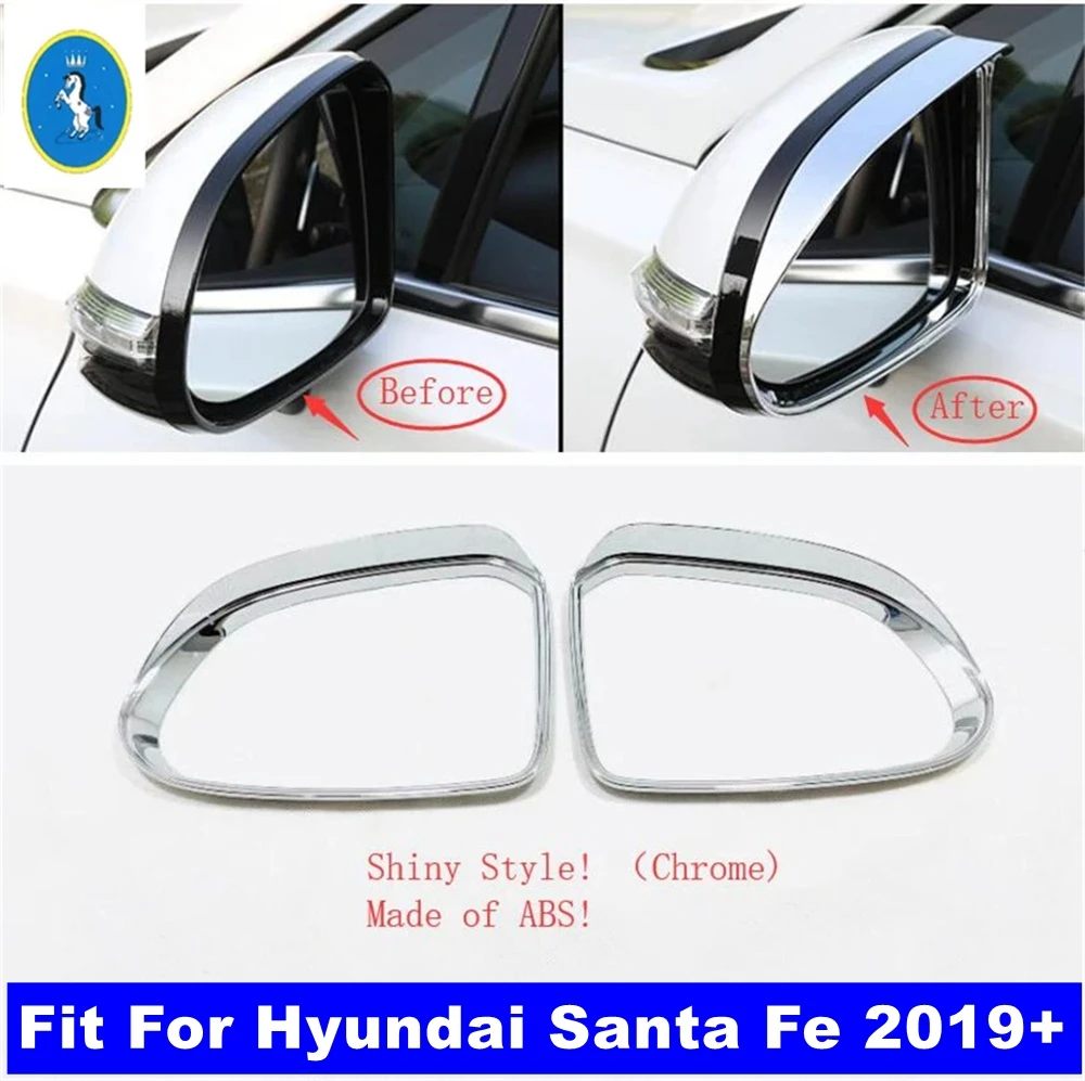 

Для Hyundai Santa Fe 2019-2023 автоматическое боковое зеркало заднего вида, дождевик для бровей, абажур, рамка, отделка, аксессуары для интерьера