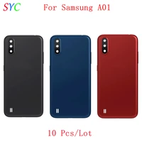 10pcslot rear door battery cover housing case for samsung a01 a015f back cover with camera lens logo repair parts