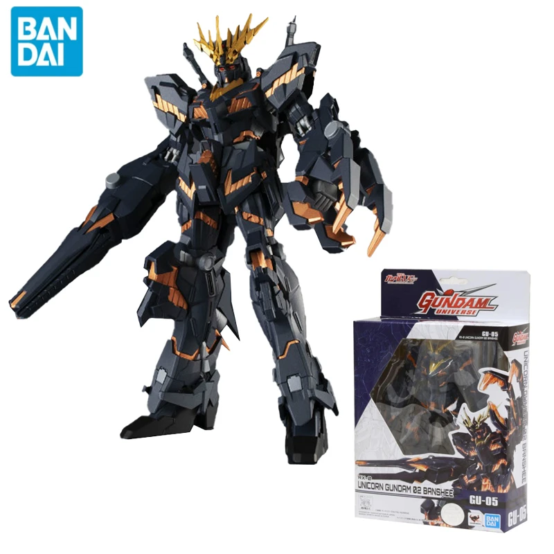

Original Bandai Gundam Anime Figure GU 05 GUNDAM UNIVERSE UNICORN GUNDAM-02 BANSHEE 5.9 Inch Model Anime Action Figures Toys