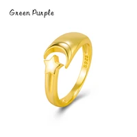 green purple 14k gold exquisite star moon dating rings for women s925 sterling silver classic jewelry 2022 trend anillos mujer
