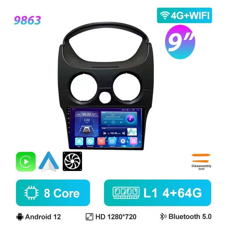 

9 "Android автомобильный мультимедиа для Chevrolet Spark Matiz LT 2010-2017 автомобильный радиоприемник видеоплеер GPS CarPlay Auto 4G головное устройство стерео