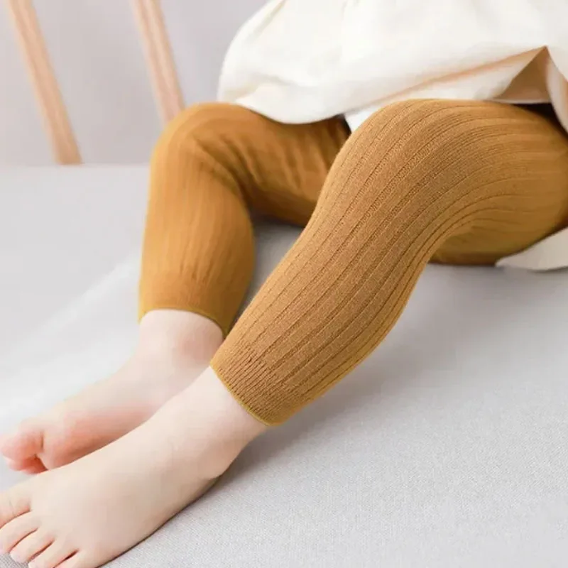 Детские Капри Из Смеси Хлопка — Укороченные Брюки Для Девочек С Однотонной