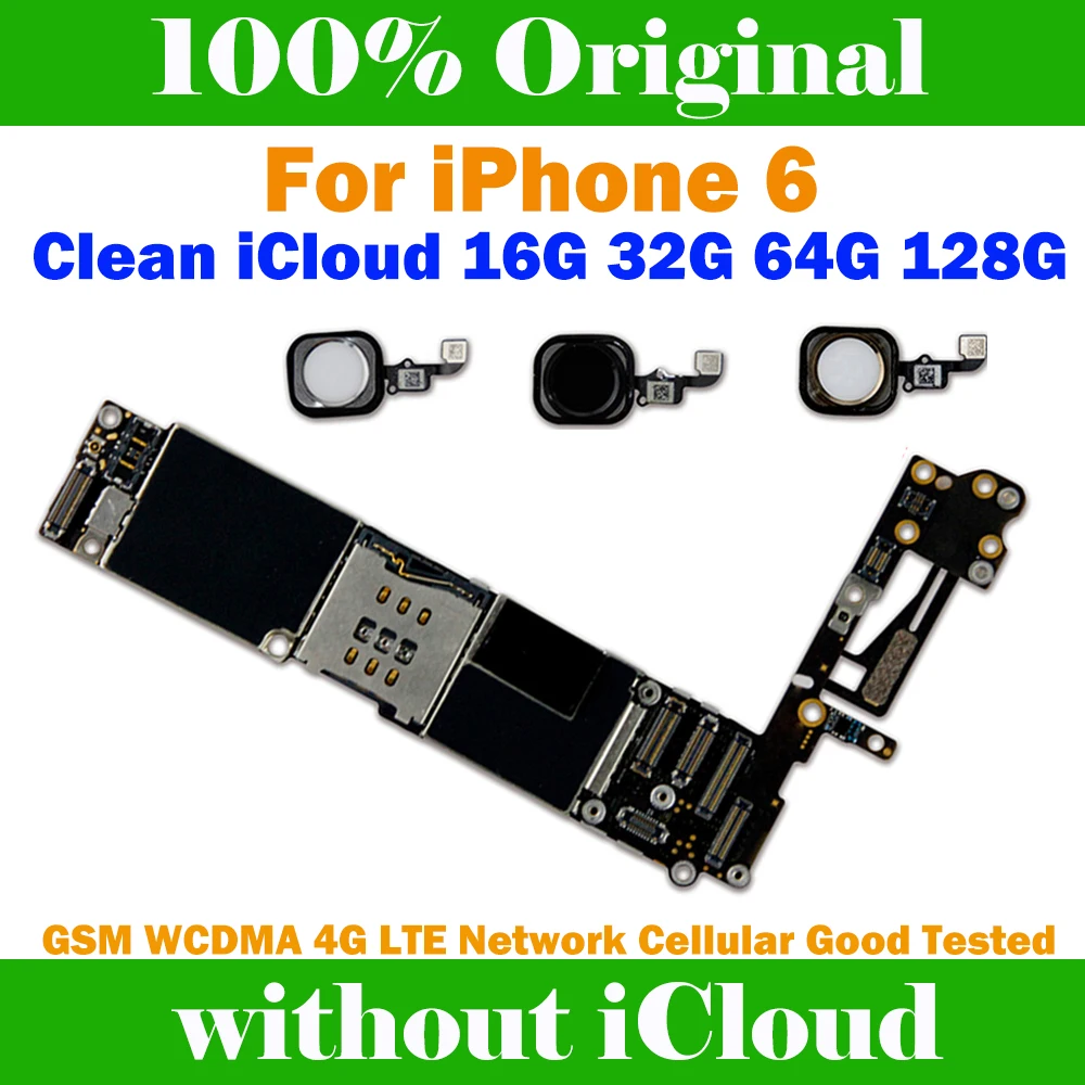 Бесплатная доставка оригинальная разблокированная материнская плата для iphone 6 с