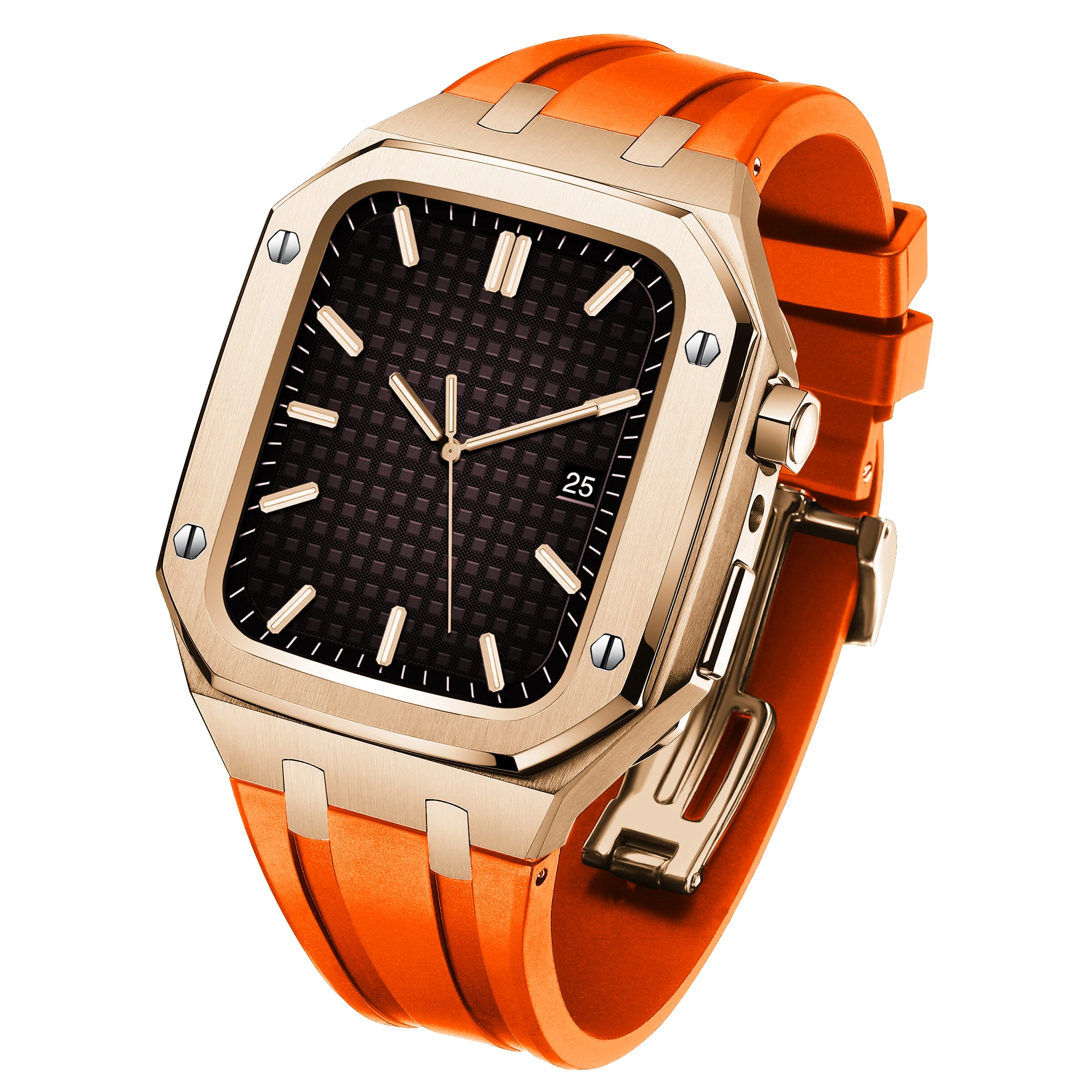 

Metal Case for Apple Watch 44mm 45mm Stainless Steel Watch Strap for Apple Watch 7 45mm Band Shell Iwatch Series 6 5 SE Bracelet