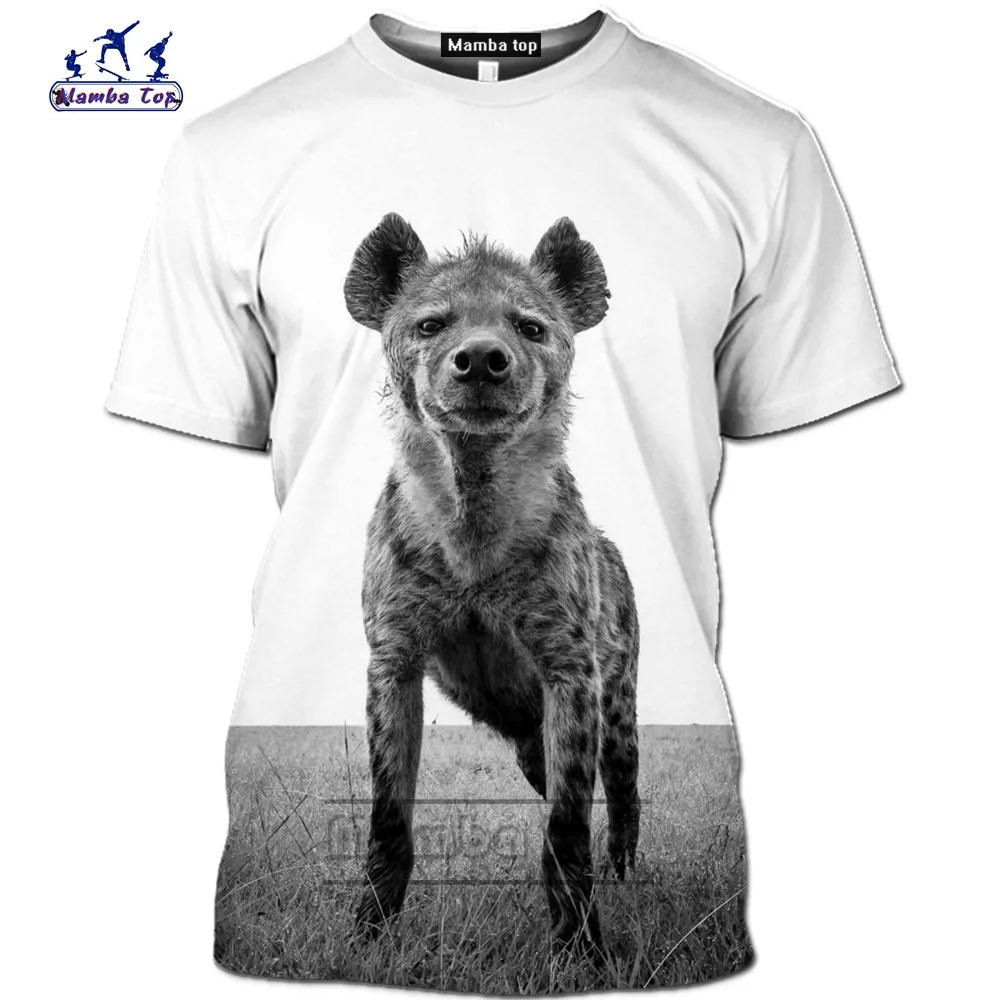 

Mamba Top Hunting Hyena T Shirt Men Women 3D Print Africa Animal Harajuku Tee Design Funny Summer ShortSleeve Cosplay Streetwear
