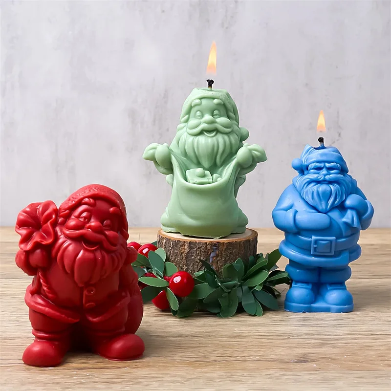 Силиконовая форма для свечи Санта-Клауса сделай сам ручная работа 3D
