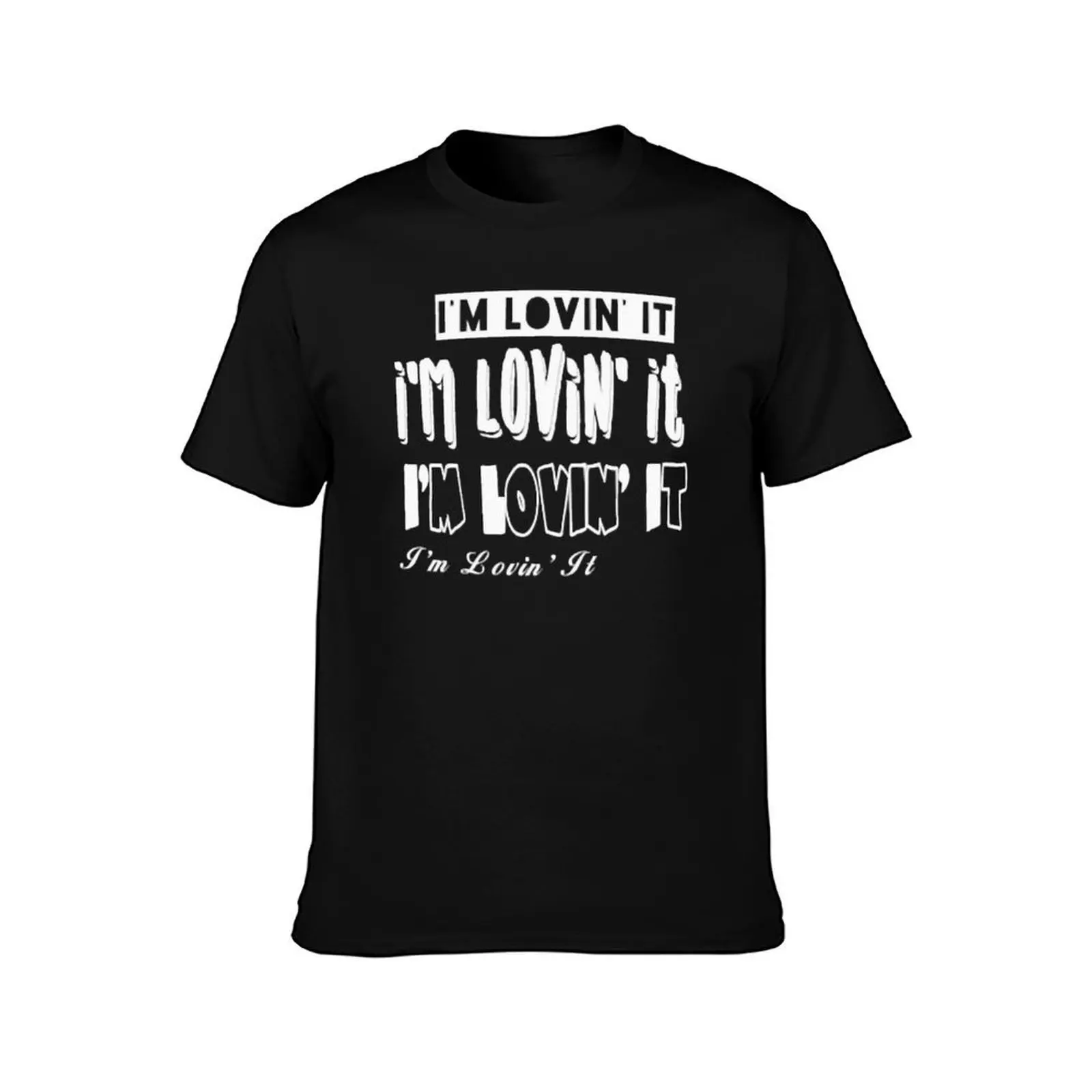 Фото Футболка I_m Lovin It, базовая модель с коротким рукавом, из смесового хлопка. №2