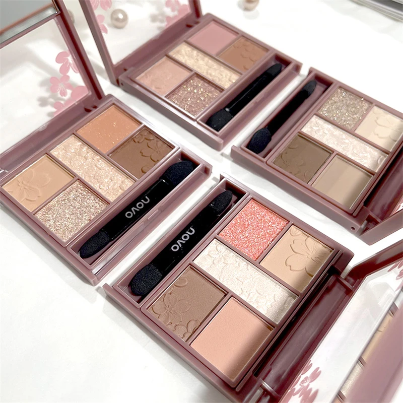 

NOVO 5 Colors Nude Shimmer Matte Eyeshadow Pallete Glitter Eyeshadow Long Lasting Eye Pigments Shine Eyeshadow Makeup Cosmetics