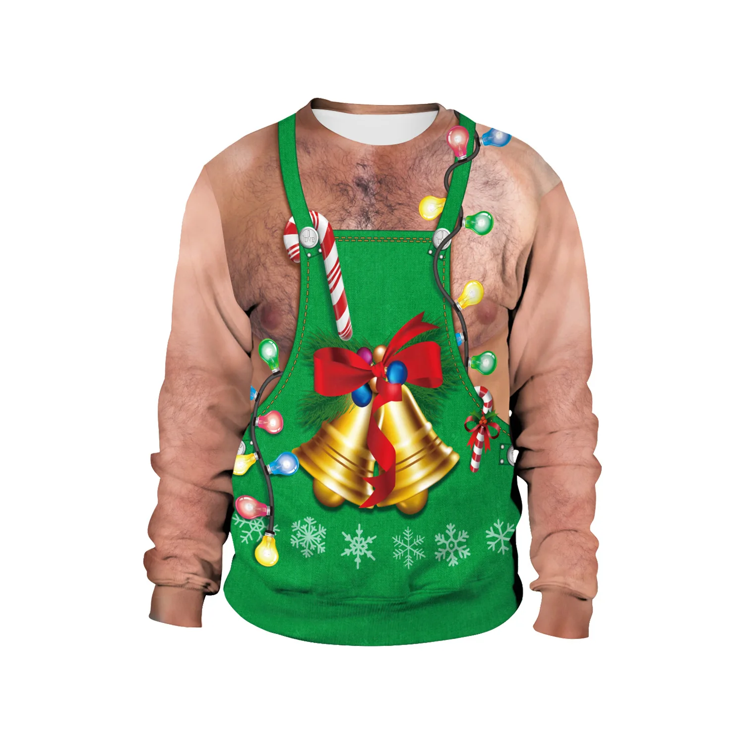 

Men Women Bells Snowflakes Ugly Christmas Sweater Unisex Funny Tacky Christmas Jumper 3D Printed Xmas Gifts Pullovers Sweatshirt