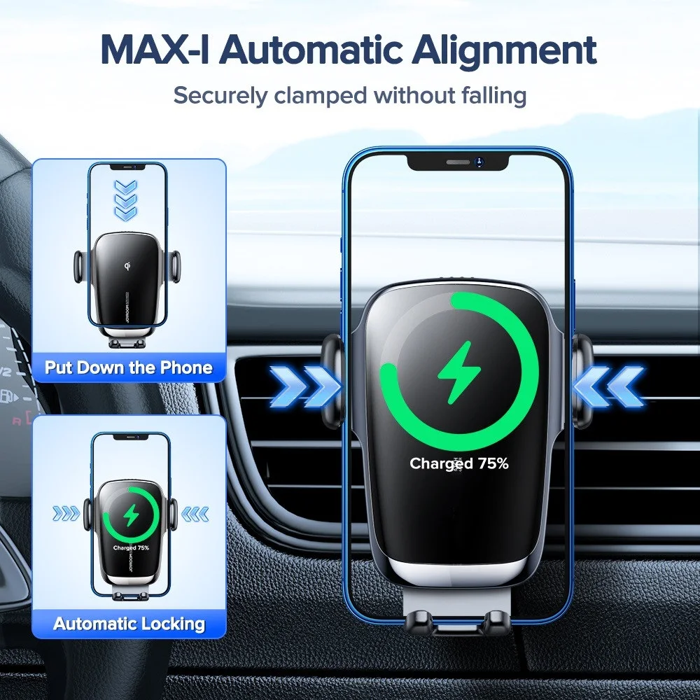 

15W Qi Car Phone Holder Wireless Car Charger Automatic Alignment Car Mount CD Air Vent Mount Car Charger Universal