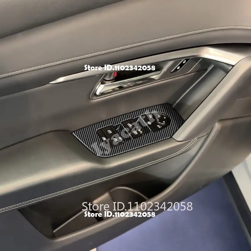 Фото Для Mazda CX-5 2026 2027: накладки из АБС-пластика под карбон для внутренних ручек дверей, передней приборной панели и панели переключения передач №5