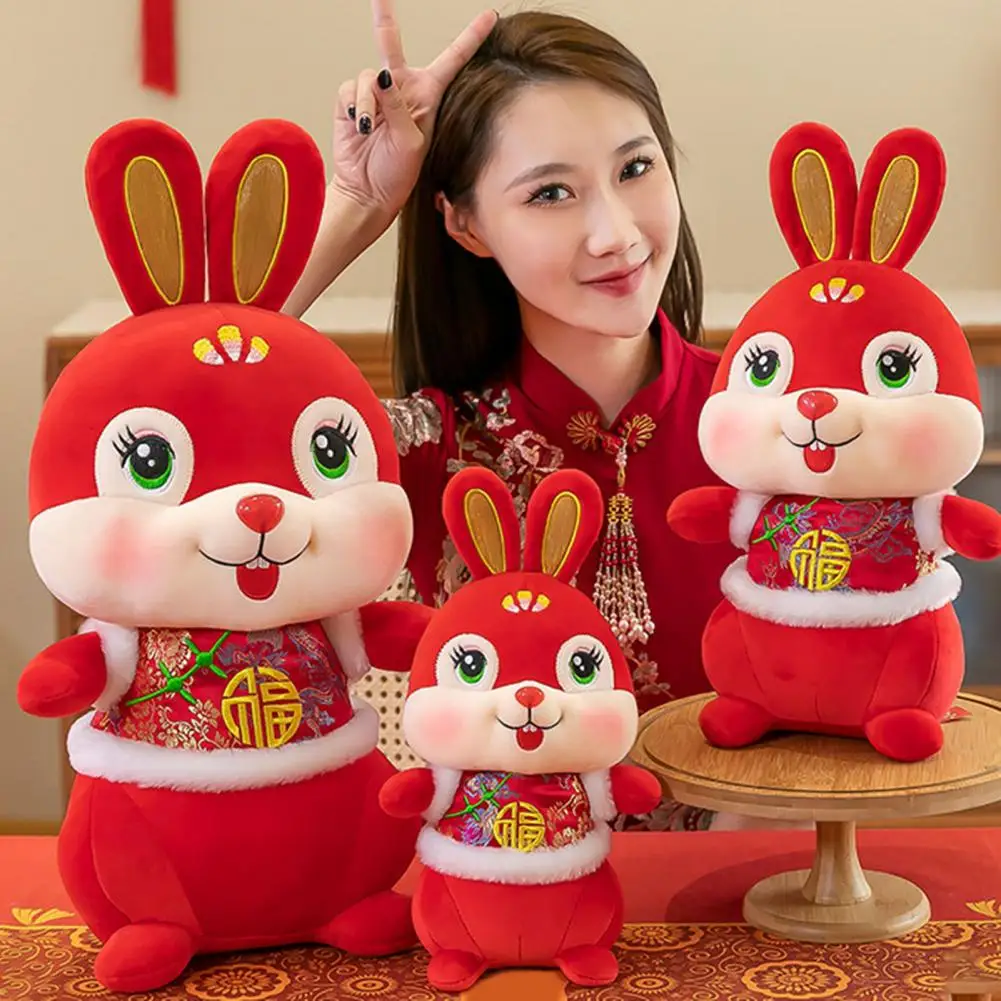 

Stylish Adorable Plushies Rabbit Year Cartoon Plush Doll Pillow Children Toy Gift Plush Animal Doll 2023 Year Mascot Doll
