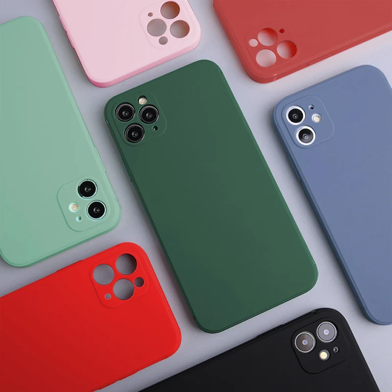 

Candy Colors Phone Case For iPhone 12 Pro Max 11 14 13 Pro Max Mini X XR XS Max 7 8 6 Plus SE 2020 2022 Fashion Silicone Cover
