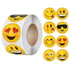1248 рулонов, наклейка для лица со смайликом для детей, наклейка для награды, желтые точки, наклейки на День святого Валентина, наклейка для лица с счастливой улыбкой, ярлык, подарок