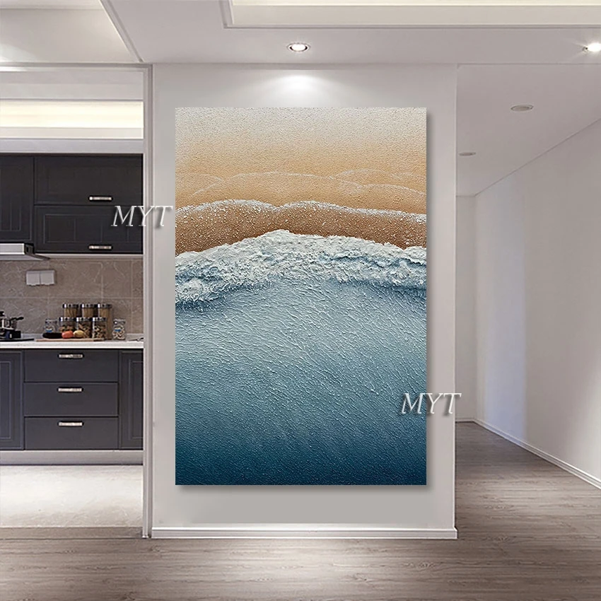 

Latest Arrival Pure Handmade Abstract Beautiful Sea Scenery Oil Paintings Art Canvas Wall Picture Home Decorative Unframed