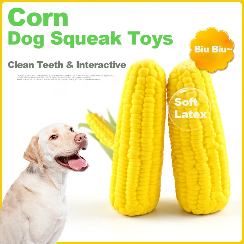 

Dog Squeaky Toys, Puppy Toothbrush Clean Teeth Interactive Corn Toys, Dog Chew Toys Aggressive Chewers Small Meduium Large Breed