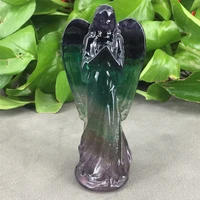 natural colored fluorite angel goddess statue carved woman energy body figurine crystal healing stone home decor diy gifts