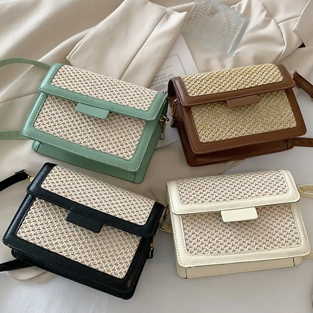 

2022 New Crossbody Bags for Women , Straw Woven Crossbody Bag , Lady Shoulder Bags , Solid Square Bags , Money Pouch for Female