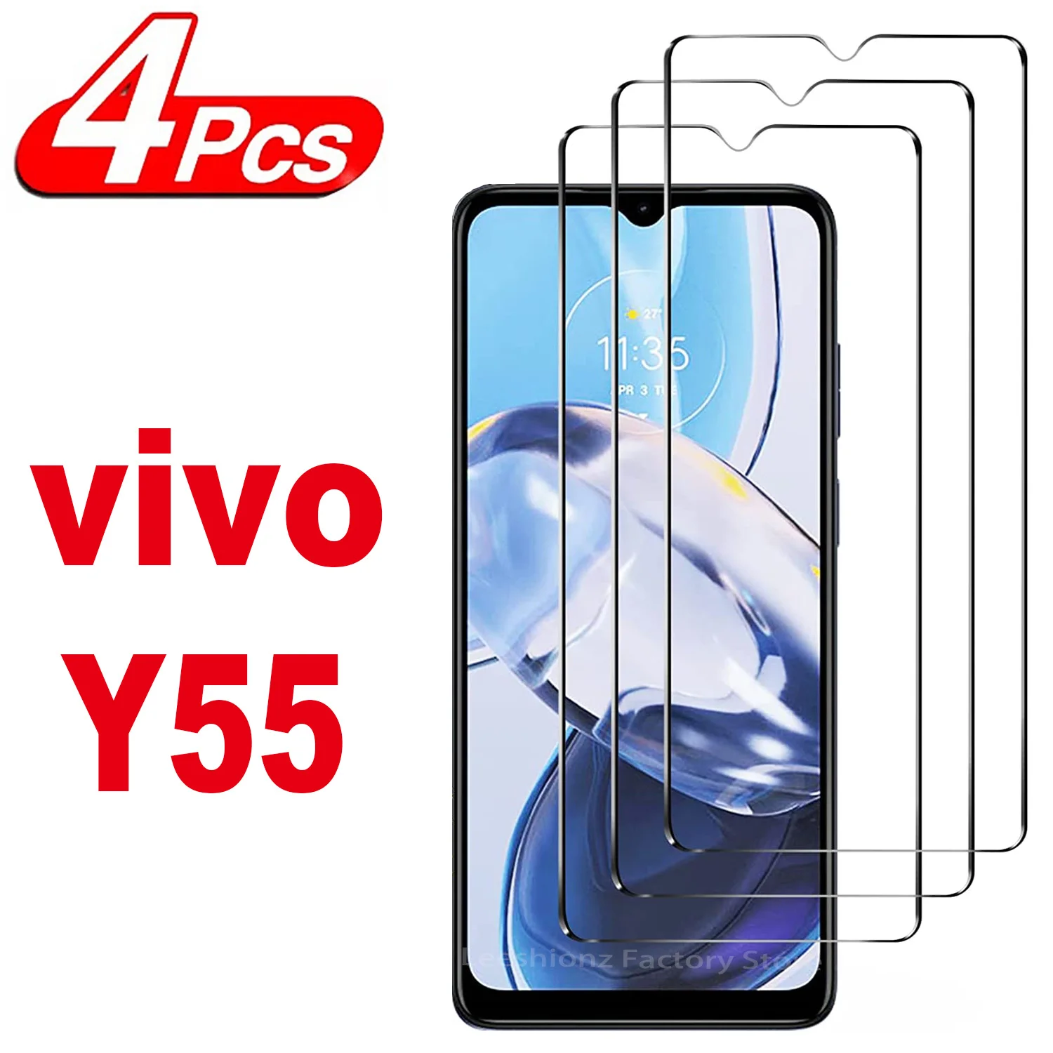 

2/4Pcs Screen Protector Glass For Vivo Y55 5G Y55s 2021 2023 Tempered Glass Film