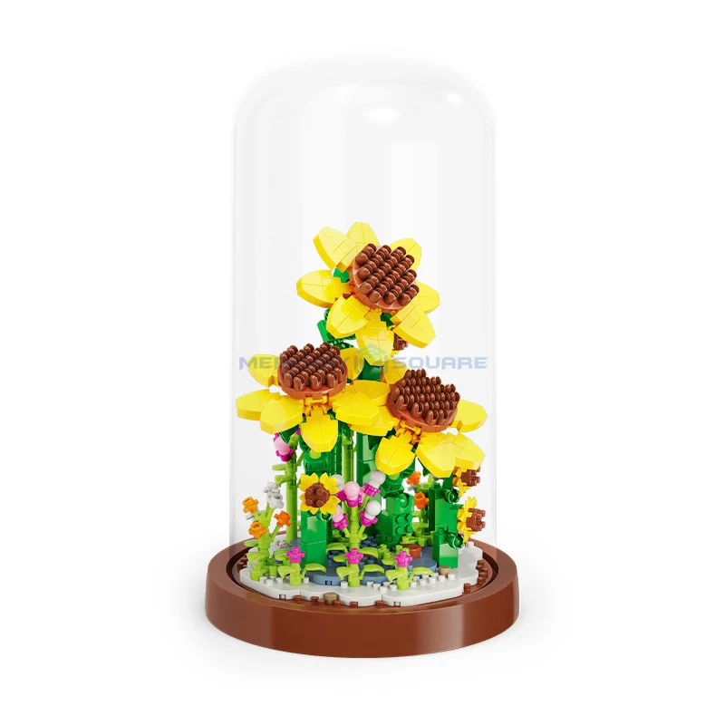 

Растения в горшках с подсолнухом MOC MY97105, серия цветов, комнатный офис, украшение для дома, строительные блоки, креативные кирпичи, игрушка в подарок