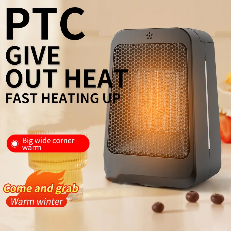 

Портативный электрический обогреватель, керамический вентилятор для помещений, 3 режима, защита от перегрева, тихий, для офиса, комнаты, дом...