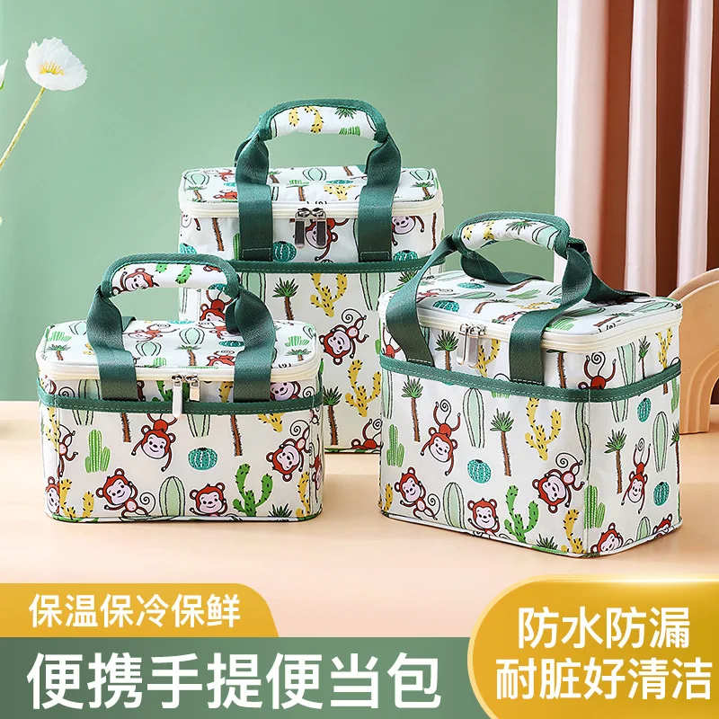

Portable Insulated Lunch Bag Waterproof Aluminum Foil Lunch Box Bag Cartoon Insulated Bag Large Capacity Picnic Camping Lunch Ba