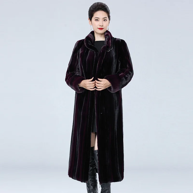 

Шуба женская из натуральной норки, пальто из натурального меха норки, Длинная зимняя одежда в стиле оверсайз, размеры 6xl, 5xl, 7xl