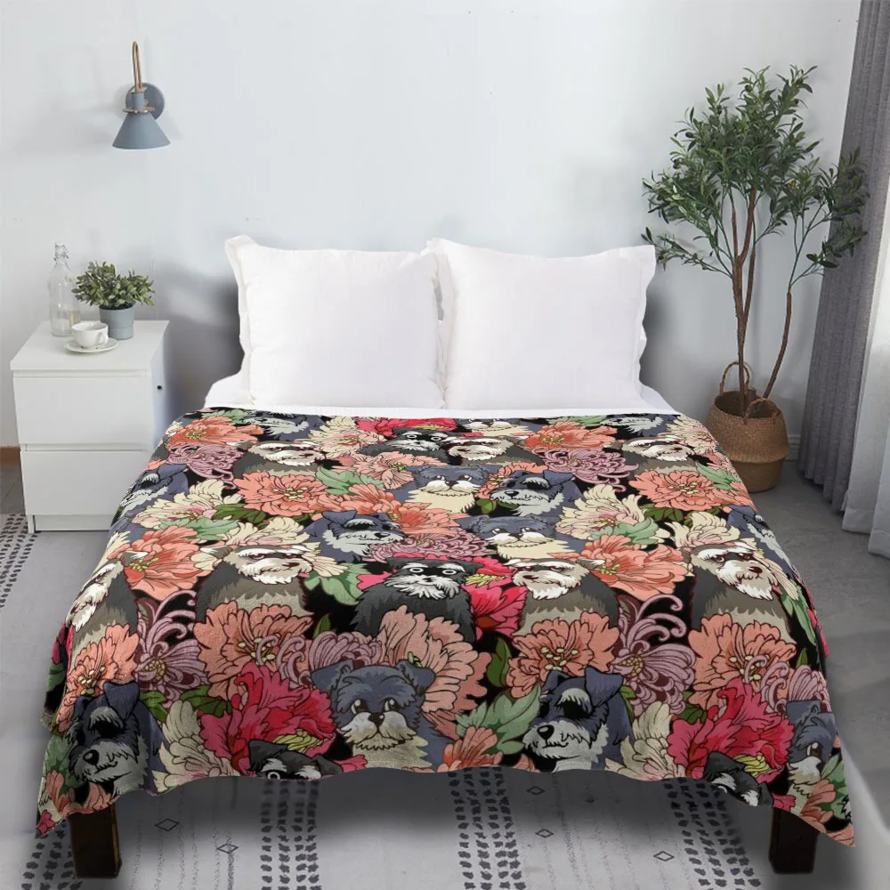 

Because Schnauzers Woven Crochet Fuzzy Cute Bunk Beds Sofa Throw Blanket