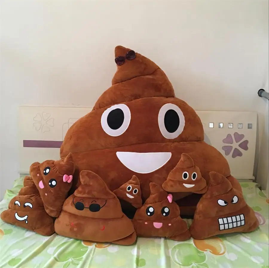 

25CM New pattern Lovely Browm Smiely Pillow Plush Cushions Home Decor Gift Stuffed Poop Doll Toys pillow Home Furnishing Novelty