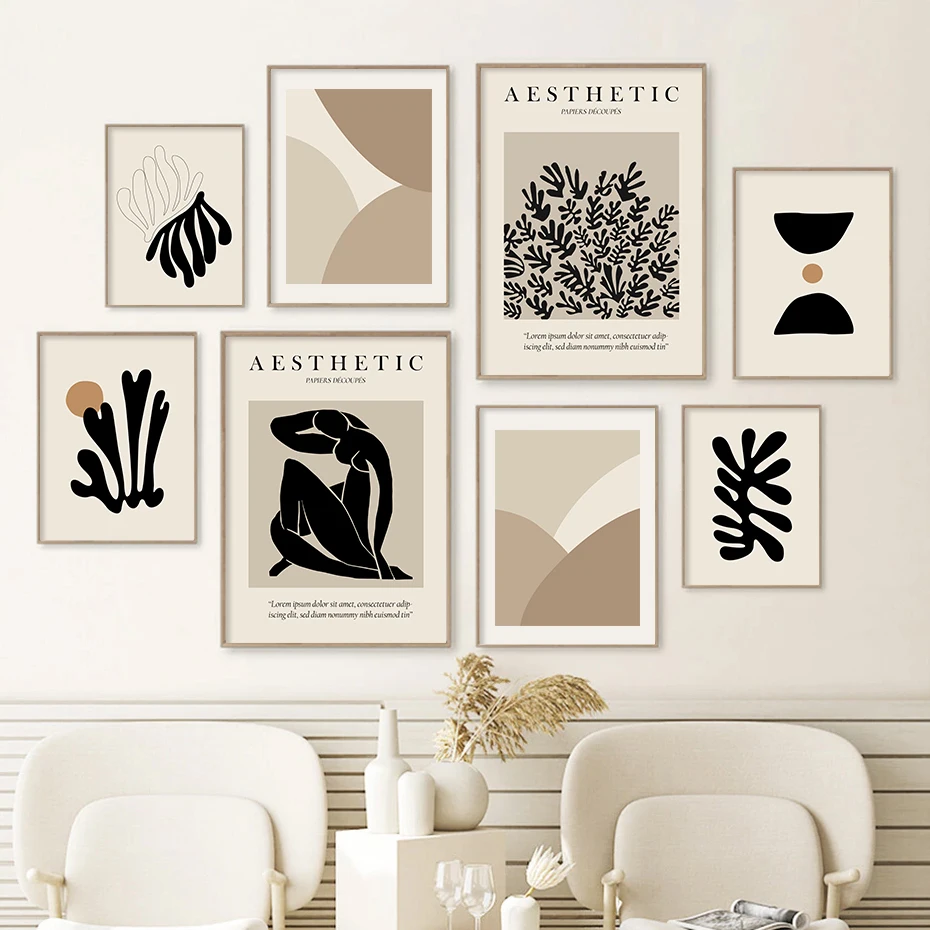 

Abstract Matisse Body Line Beige Boho Posters Canvas Painting Wall Art Print Pictures Bedroom Living Room Interior Home Decor