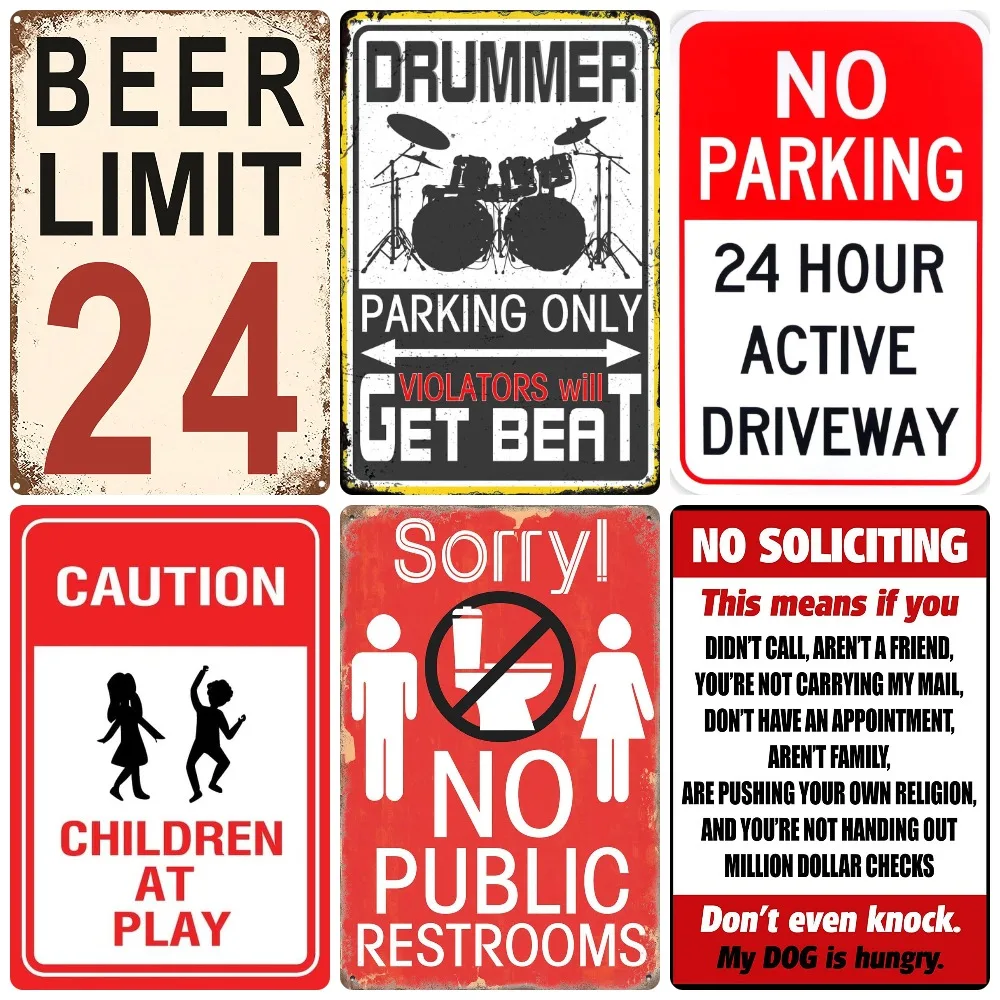 Винтажный металлический знак без парковки предупредительный постер