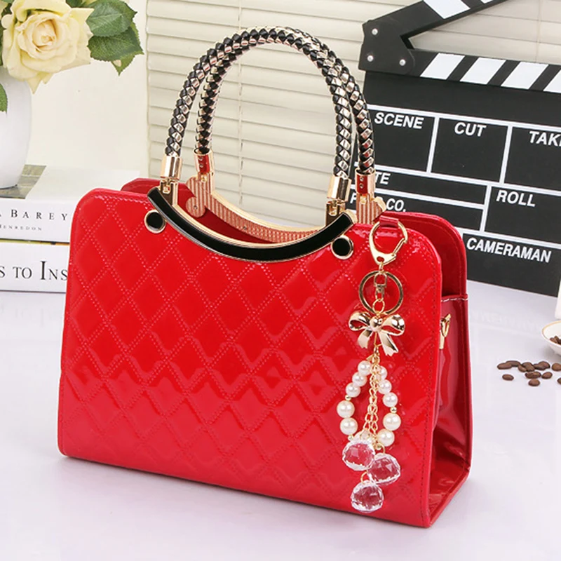 

New Luxury Simple Shells PU Leather Handbag Famous Brands Designer Female Tide Knitting Shoulder Bag Women Messenger Bag