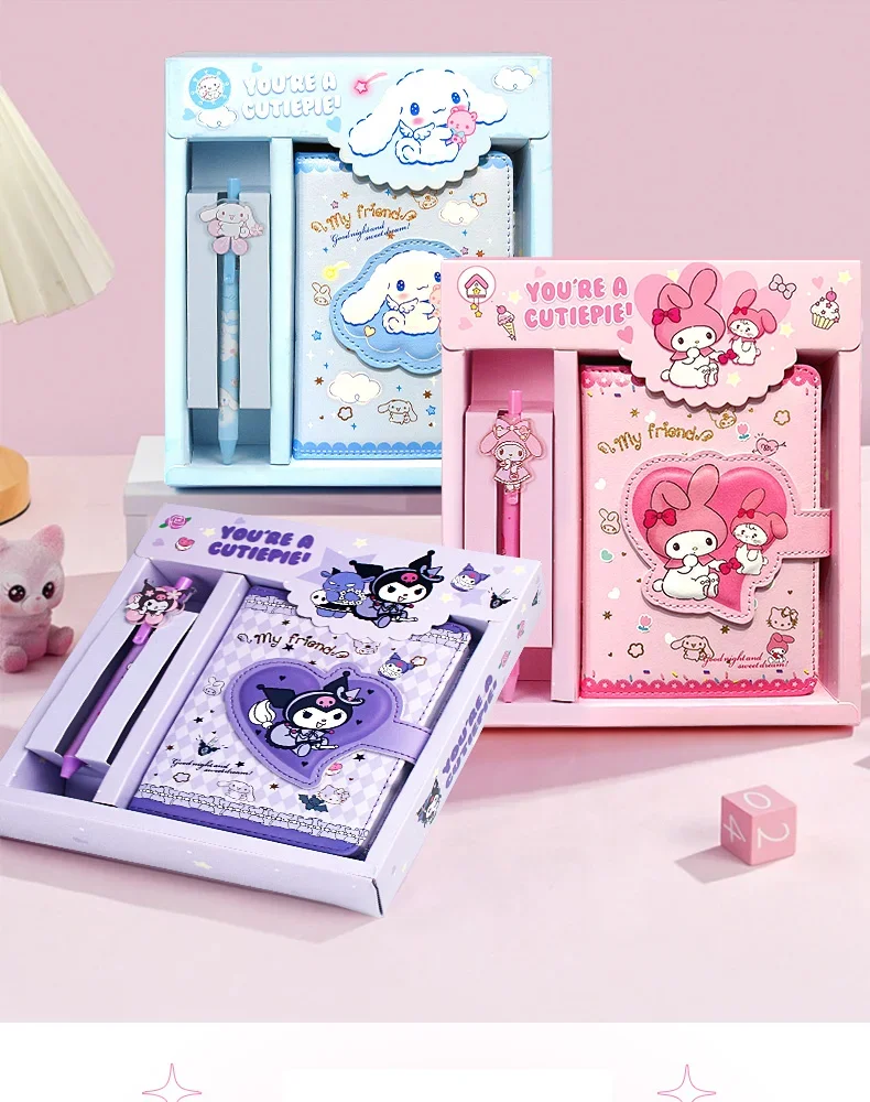 Японский аниме Sanrio Family Series тетрадь с ручкой Hello Kitty Cinnamoroll Kuromi Melody подарок для