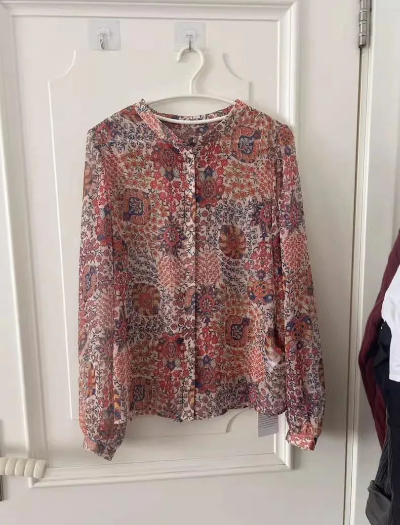 Женская ажурная рубашка с широкими рукавами белая Свободная маленьким