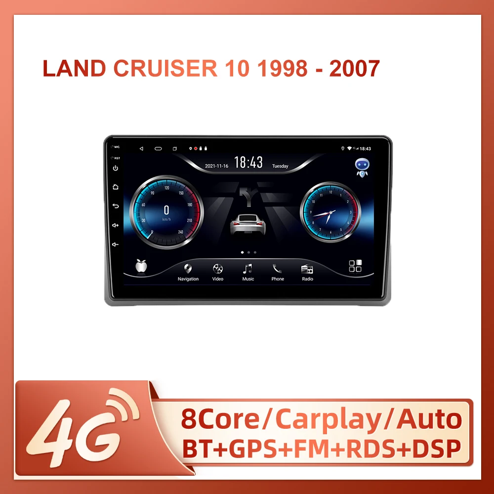 Автомагнитола JIULUNET для Toyota Land Cruiser 10 J100 100-1998 автомобильный радиоприемник с