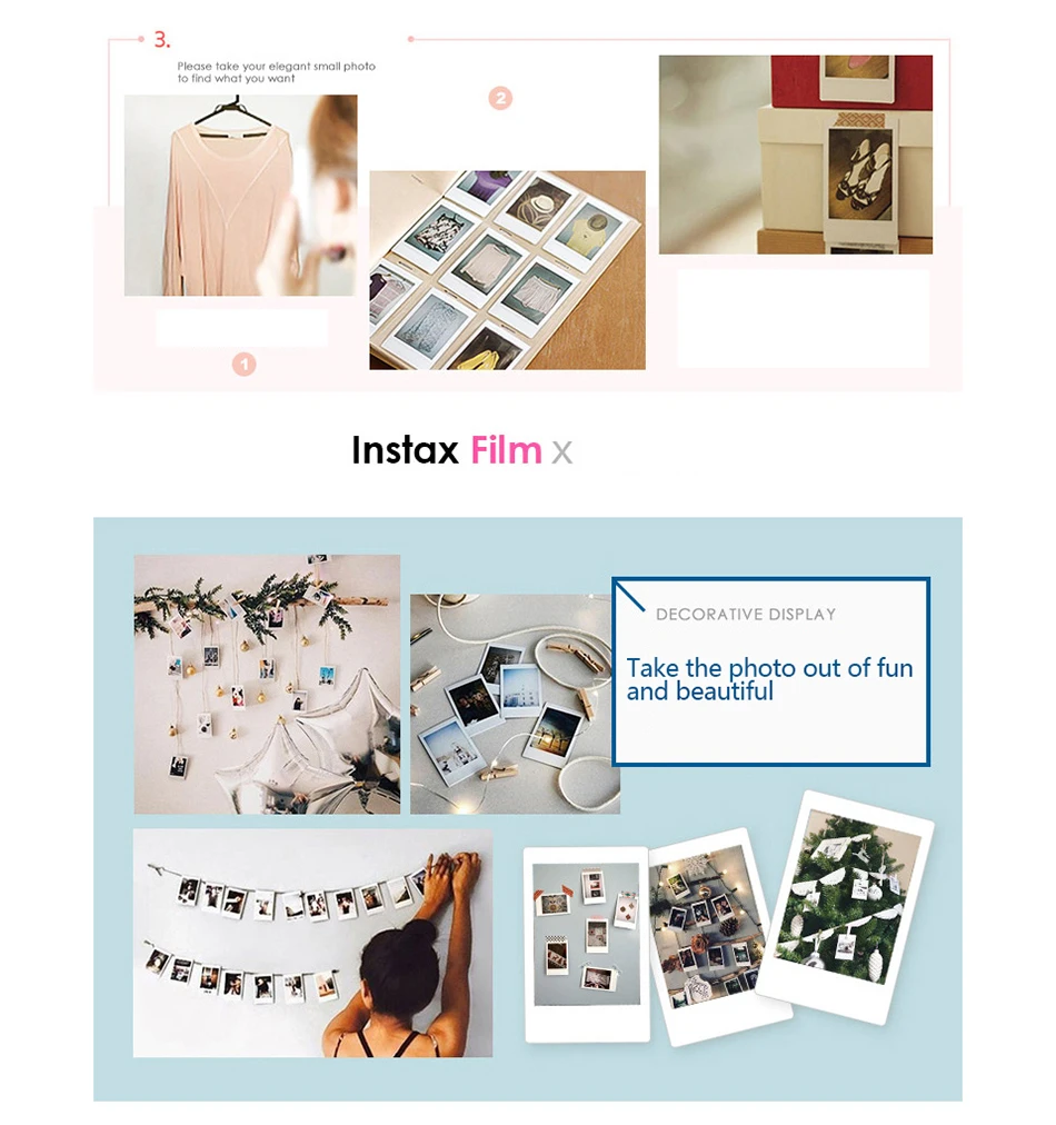 Оригинальный рулон фотопленки Fujifilm Instax Mini на 10–60 страниц для камеры Fuji 12 11 9 40 70 90