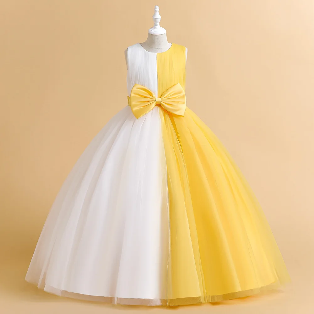 

Ball Gown Two-Toned Flower Girl Dresses For Wedding Party Sleeveless Floor Length Tulle Puffy Girls Princess Communion Dresses