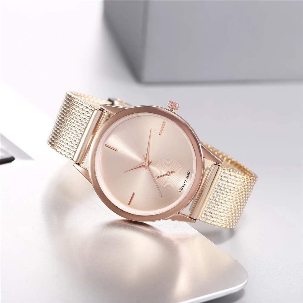 

Top Brand Minimalist Women's Fashion Simple Thin Watches Women Business Stainless Steel Mesh Belt Quartz Watch Plastic Relogio