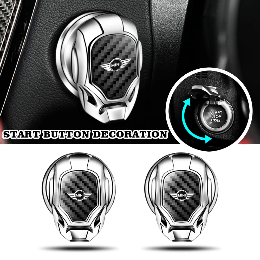 

One Button Ignition Cover Car Logo Start Stop Button Cover Car Accessories For MINI Cooper Clubman R55 R56 R57 R58 R59 F54