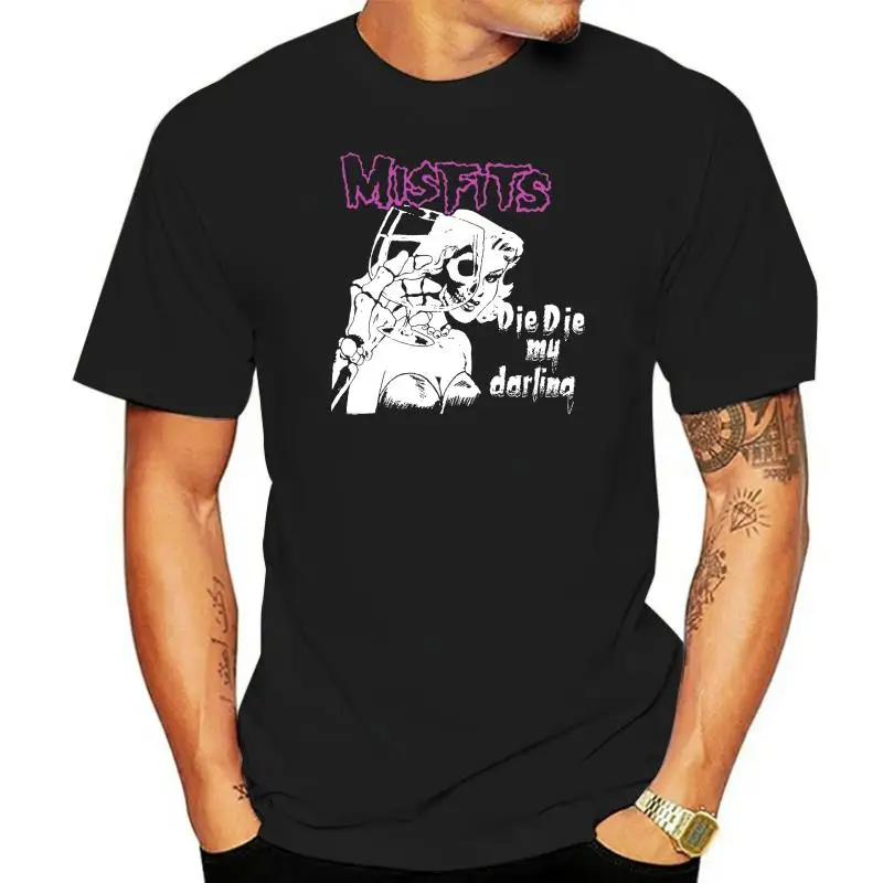 

Футболка Misfits мужская с надписью Die My Dear, черная дизайнерская футболка