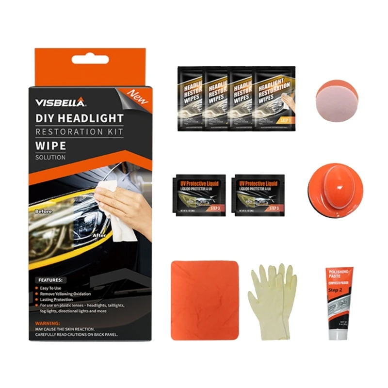 

Car Headlight Restoration Kit Treats Opaque Headlights Yellowing & Degradation