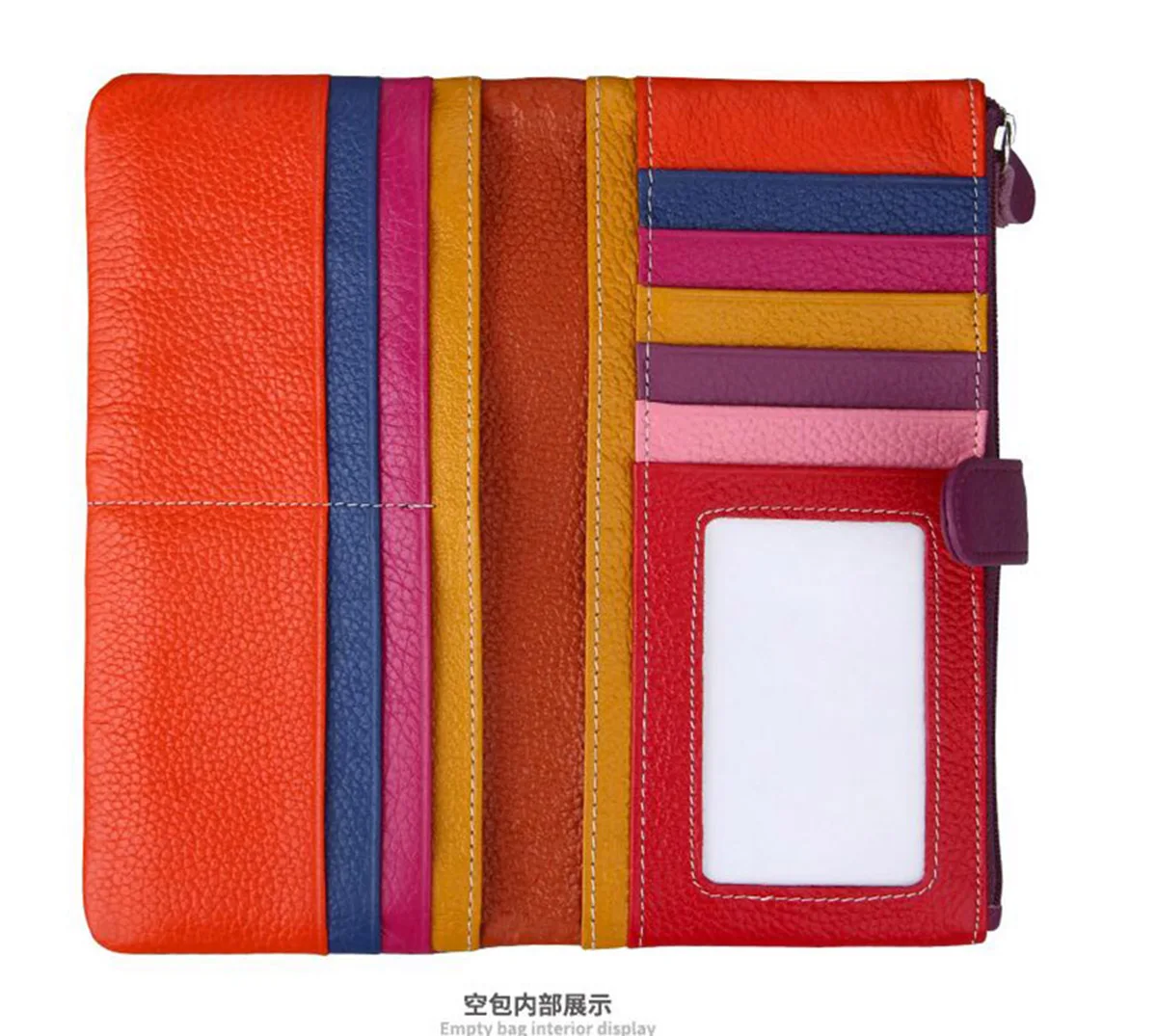 Hot Popular  candy-colored leather lady's  Wallet Large capacity multi-card  bank card holder  Mini  handbag
