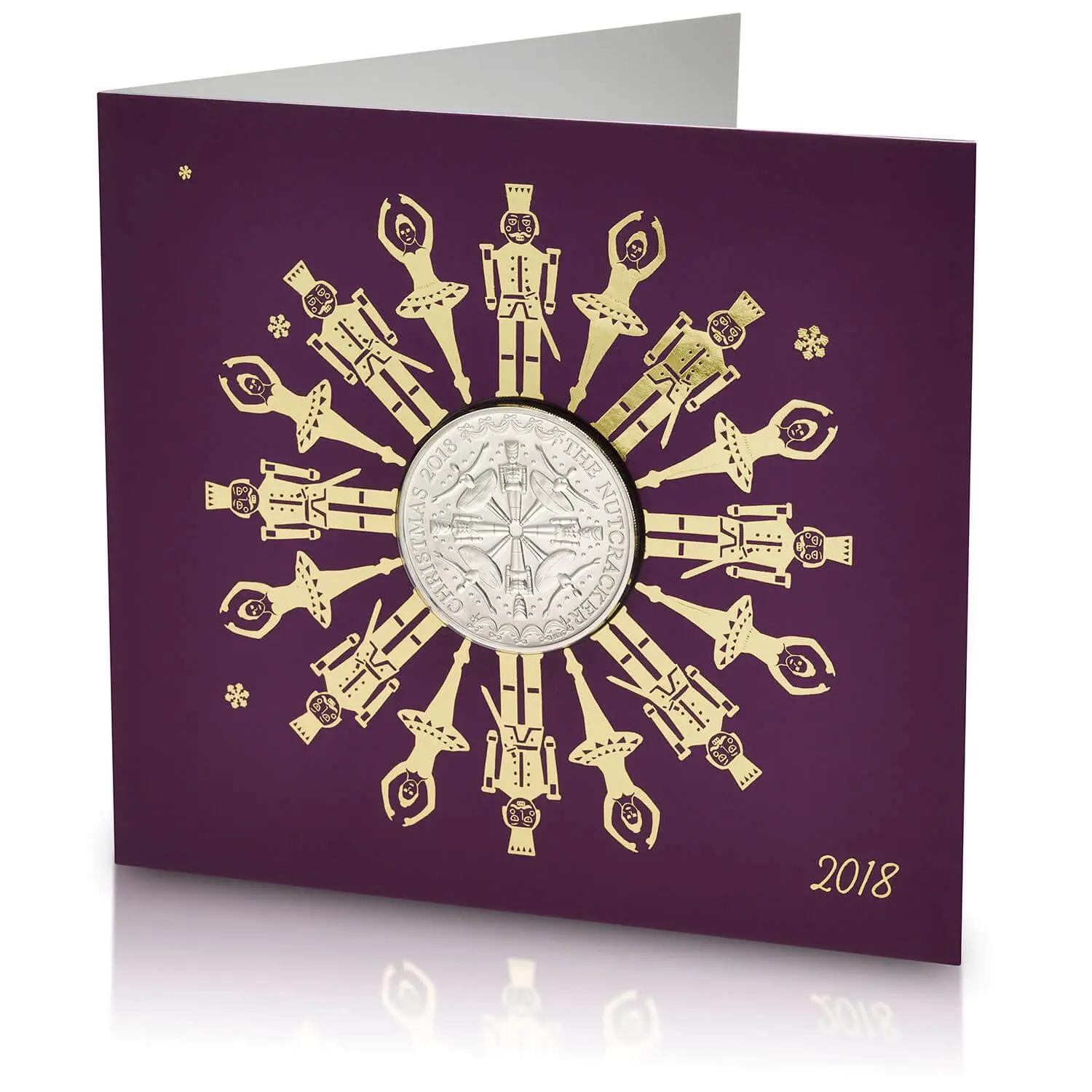 

2018 British Nutcracker 5 Pounds Commemorative Coin Official Card Binder Snowflake as Beautiful and Special Design