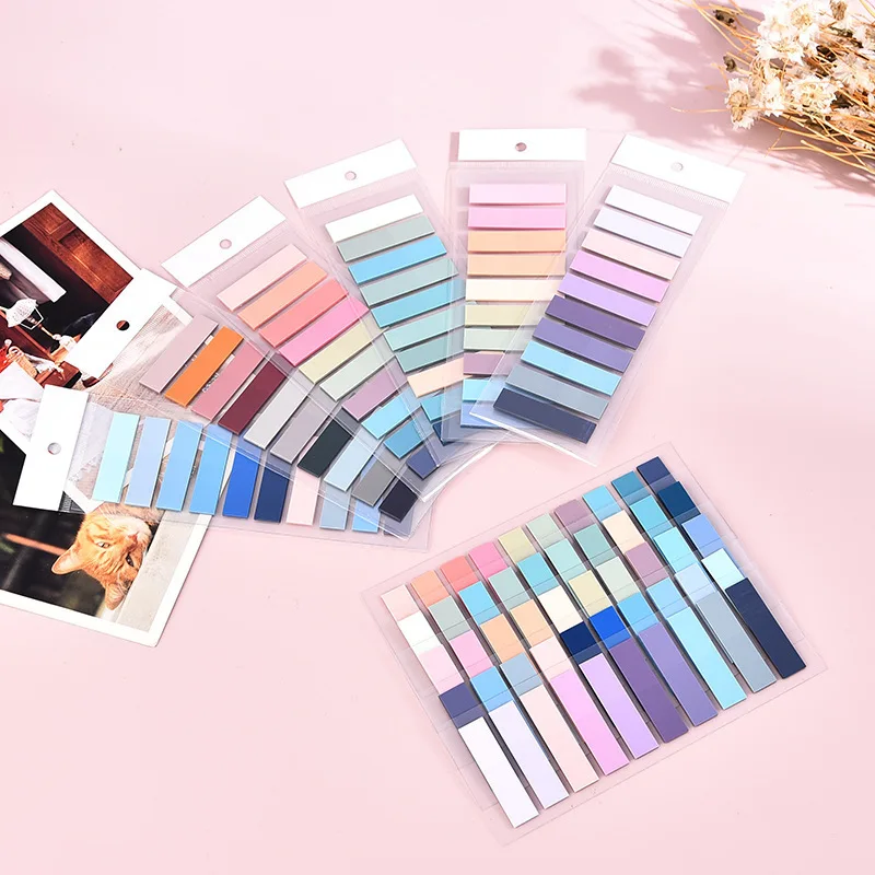 

Spot PET loose leaf index sticker Morandi color convenience sticker ins style color student sticker solid color note sticker