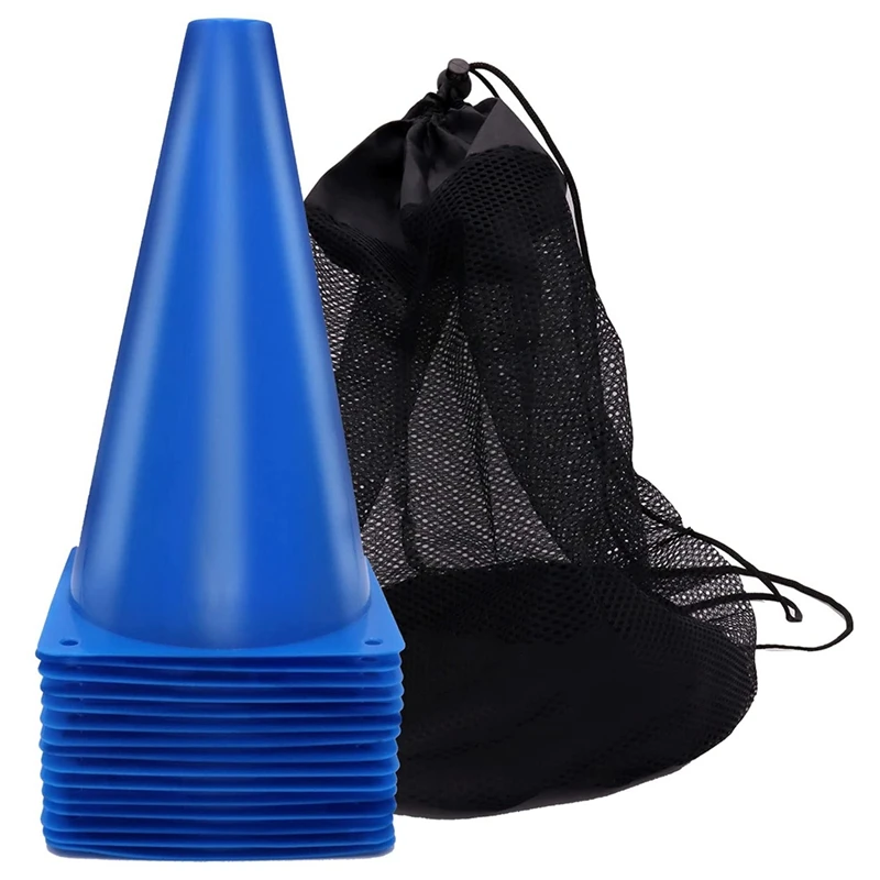 

15 Pack 9 Inch Traffic Training Cones,Agility Field Marker Cones,For Football Basketball Practice