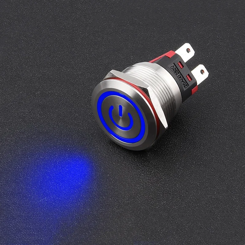 25 мм, 20 А, высокий ток, 24 В, 220 В, металлическая кнопка, самоблокирующийся, сброс, пуск, водонепроницаемая кнопка, выключатель запуска питания