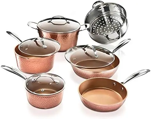 

Collection Pots and Pans 10 Piece Premium Ceramic Cookware Set \u2013 with Triple Coated Ultra Nonstick Surface for Even Heating